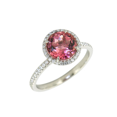 AENEA CANDY Collection Ring White Gold with light pink Tourmaline and White Diamonds