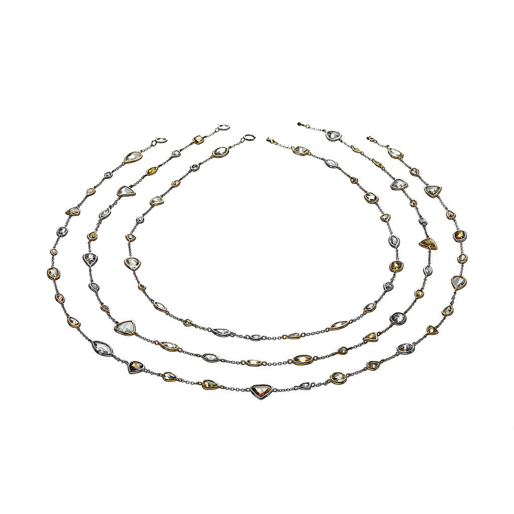Necklace Yellow Gold with Fancy Diamonds