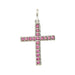 AENEA CHARM COLLECTION Pendant Cross White Gold with Pink Sapphires