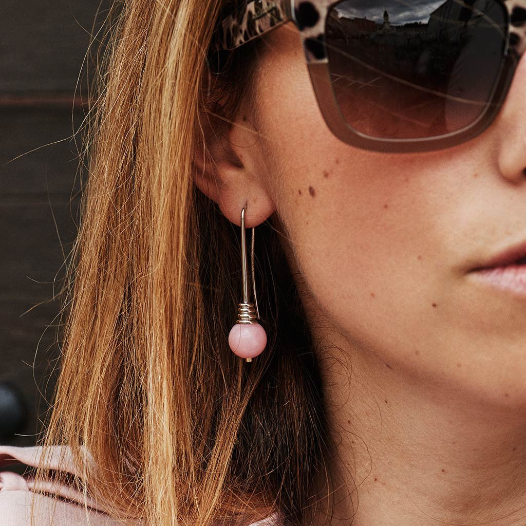 Earrings Pink Opal