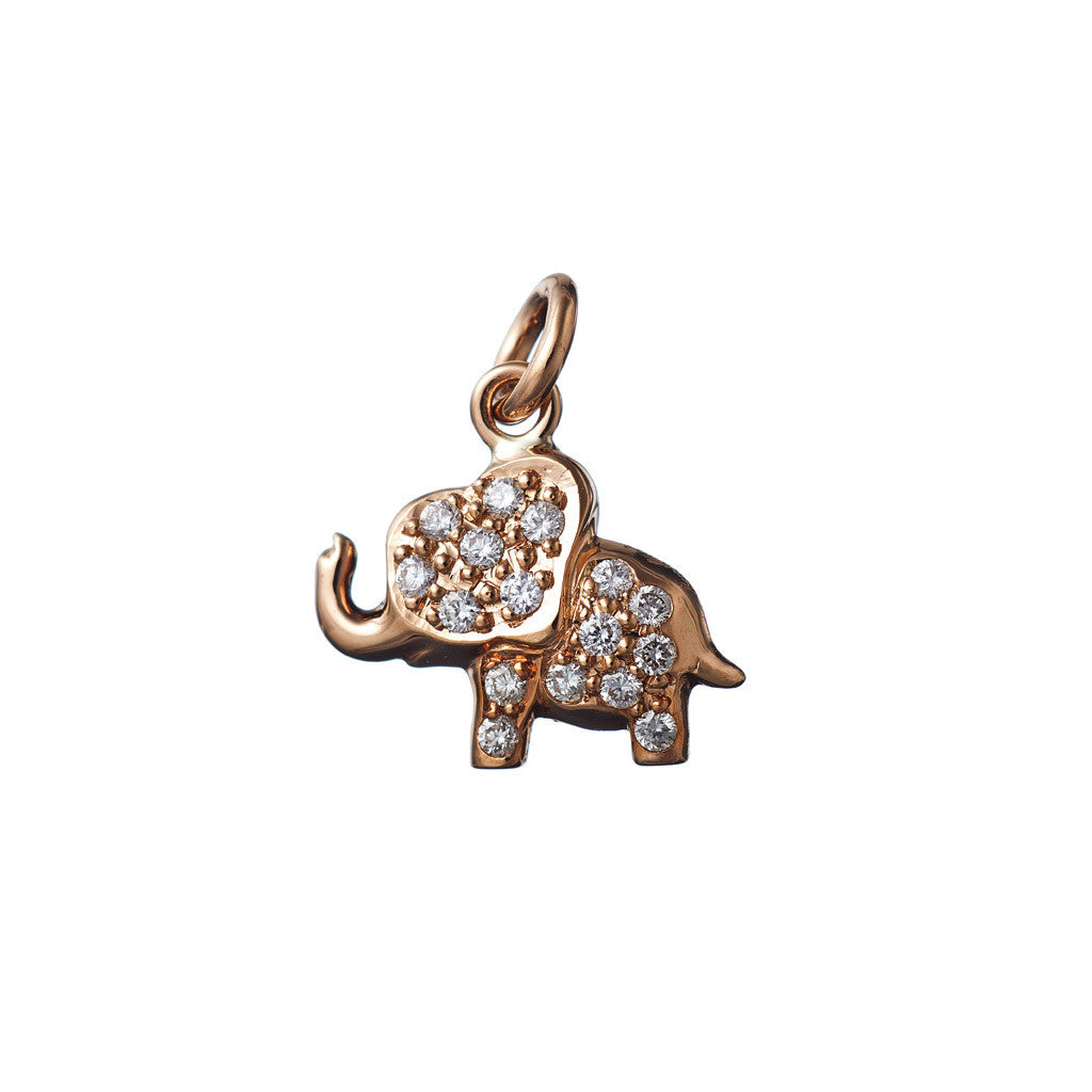AENEA CHARM COLLECTION Pendant Elephant Rose Gold with White Diamonds