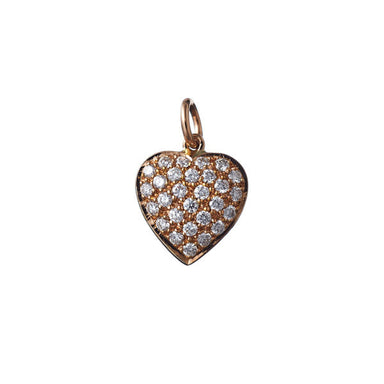AENEA CHARM Collection Heart Platinum / Yellow Gold or Rose Gold with White Diamonds 