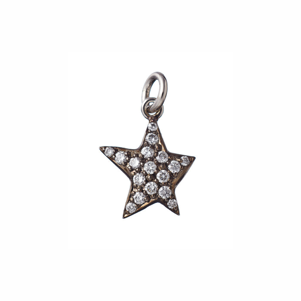 AENEA CHARM COLLECTION Pendant Star Platinum with White Diamonds Backside