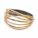 AENEA WAVE Collection Bangle Yellow Gold and Rhodium-plated Sterling Silver with Diamonds
