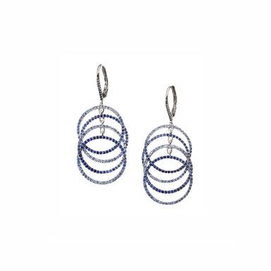 AENEA WAVE Collection Earrings White Gold with Blue Sapphires 