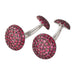 AENEA CANDY Collection Cufflinks White Gold and Rhodium-plated Sterling Silver with Rubies