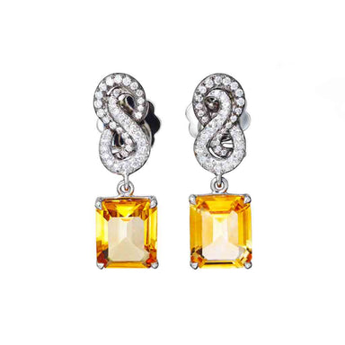 AENEA SARPA Collection Earrings Platinum with Citrines and White Diamonds 