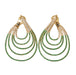AENEA WAVE Collection Earrings Yellow Gold with White Diamonds and Emeralds 