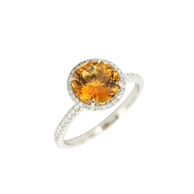 AENEA CANDY Collection Ring White Gold with orange Tourmaline and White Diamonds