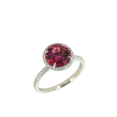 AENEA CANDY Collection Ring White Gold with pink Tourmaline and White Diamonds