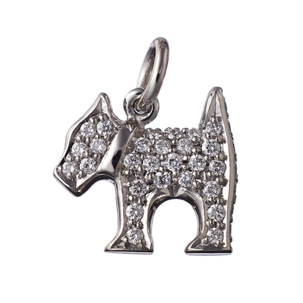 AENEA CHARM COLLECTION Pendant Dog Platinum / Rose Gold or Yellow Gold with White Diamonds 