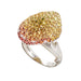 AENEA FOGLIO DI ROSA Collection Ring White Gold Orange und Yellow Sapphires White Diamonds