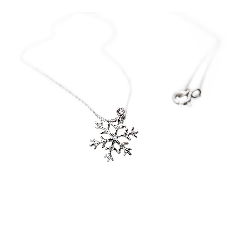 Silver Blue Spinel and Zircon Double Chain Layered Snowflake Necklace -  China Snowflake Necklace and Christmas Gift price | Made-in-China.com