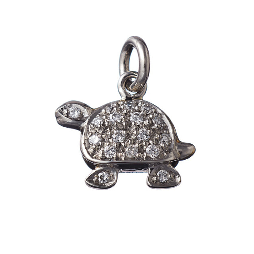AENEA CHARM COLLECTION Pendant Turtle Platinum / Rose Gold or Yellow Gold with White Diamonds 